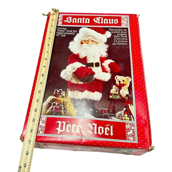 Spinrite Santa Doll Kit 14 inch Tall Crochet Yarn Complete Xmas Vintage New - Picture 13 of 14